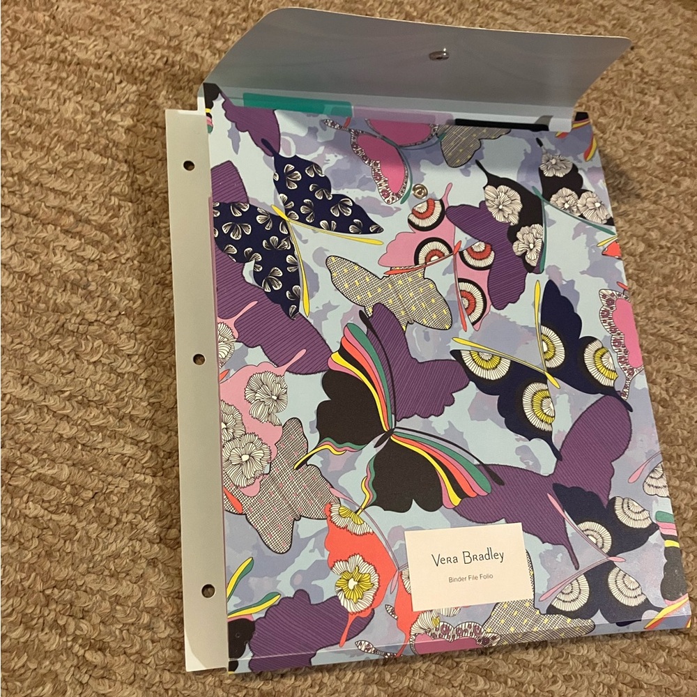 🆕 Vera Bradley Multicolor Butterfly Design Folder - Picture 5 of 10